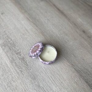 Floral Patterned Lavender Tin Candle